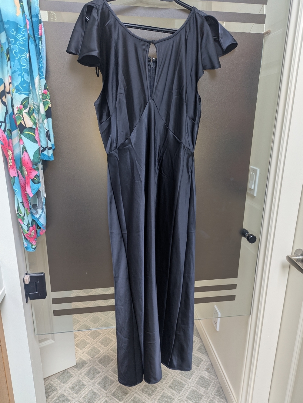 Satin Special Occassion Black Dress NWT